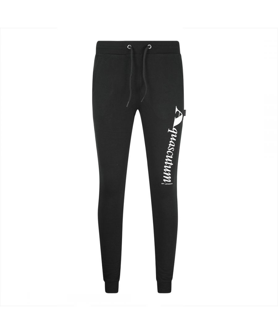 Aquascutum Black Sweat Pants. Aquascutum Black Sweat Pants. Adjustable Drawstring Waist. Branded Logo Down Side of Leg. Style Code: PAAI01 99. Regular Fit, Fits True To Size