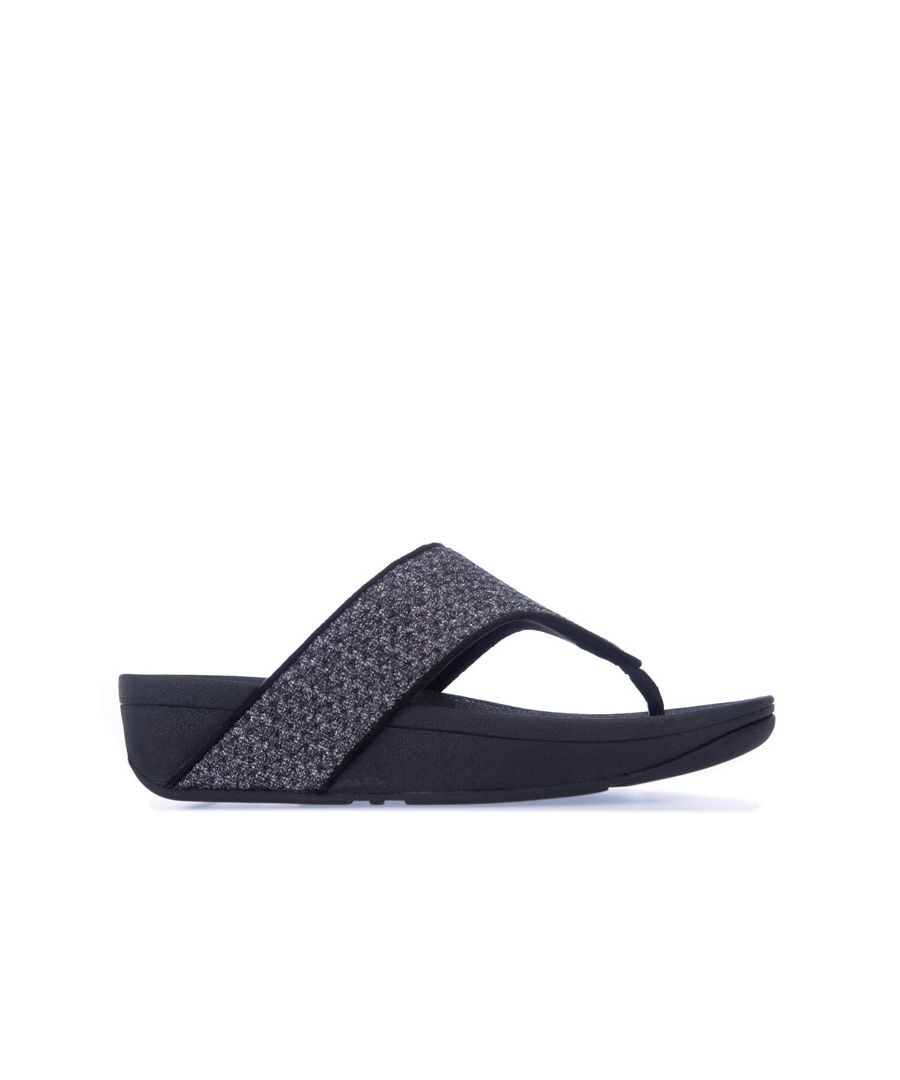 Womens Fit Flop Olive Glitter Weave Toe- Thong Sandals in black.- Synthetic uppers.- Slip on closure. - Firm at the heel to reduce impact  soft in the middle to maximise comfort.- Soft microfibre toe-post. - Microwobbleboard technology. - Rubber sole.- Synthetic upper  Synthetic lining   Synthetic sole.- Ref: CD4090
