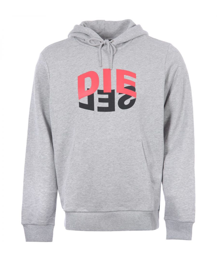 Diesel SGirk N1 hoodie met tweekleurig logo voor heren, grijs