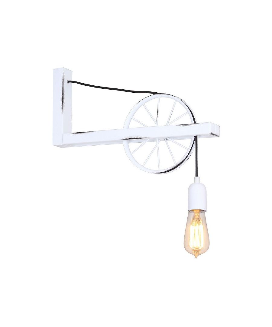 This wall lamp is the perfect solution to illuminate your home or office with style. Thanks to its design, it is ideal for use in both the living and sleeping areas. It is easy to clean and easy to assemble (mounting kit is included). Color: White | Product Dimensions: W43xD10xH27 cm | Material: Metal | Putere: 1 x E27, 60W | Product Weight: 0,88 Kg | Bulb: Not Included | Packaging Weight: 1,1 Kg | Number of Boxes: 1 | Packaging Dimensions: W46xD25,5xH17 cm.