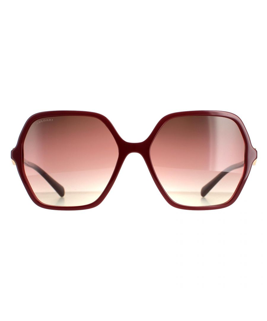 Bvlgari Square Womens Bordeaux on Transparent Red Brown Purple Gradient BV8238B - One Size