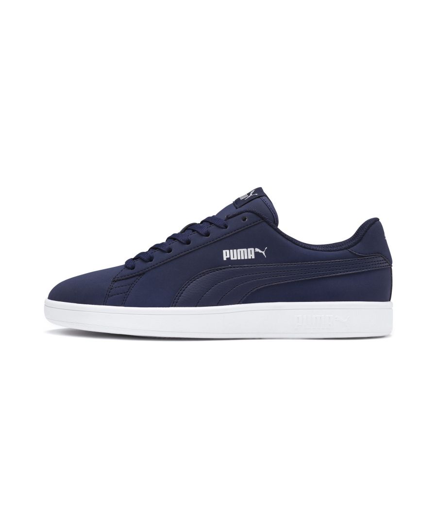 The PUMA Smash line is renowned for its tennis-inspired silhouette and steadily sloping lines on the vamp. This iteration of the Smash collection is tough as nails, decked out in a nubuck upper that feels like velvet to touch and can weather some pretty harsh conditions. The rubber outsole offers supreme grip and tonnes of traction.