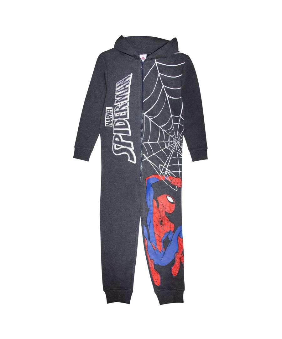 74% Polyester, 26% Cotton. Design: Logo, Web. Characters: Spider-Man. High Warmth, Hooded, Ribbed Cuff. 100% Officially Licensed. Fastening: Full Zip.
