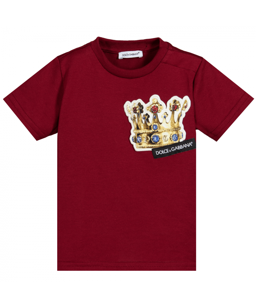 Image for Dolce & Gabbana Boys Cotton Crown T-shirt Red
