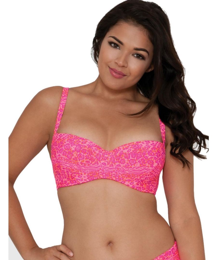 Curvy Kate Womens CS3961 Daze Balcony Bikini Top Pink Mix - Size 36D