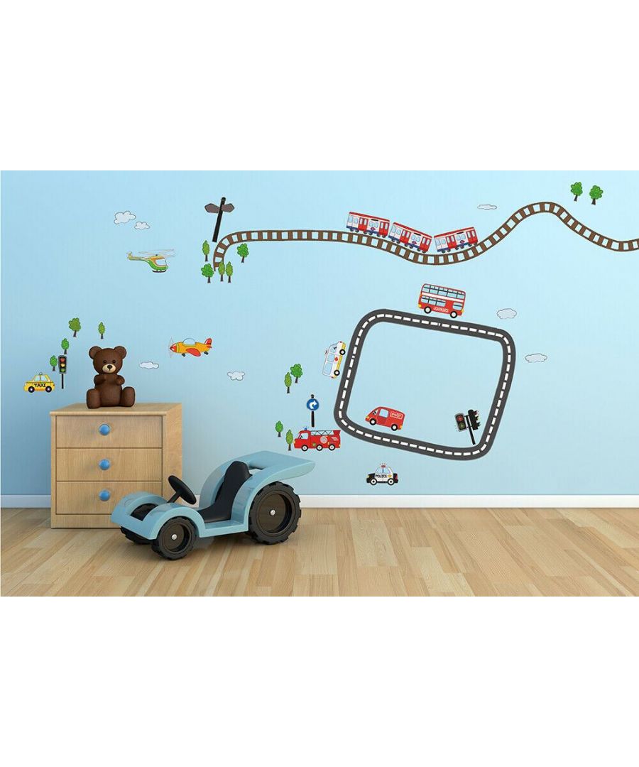 Image for Kid's Transport Wall Stickers Kids Room, nursery, children's room, boy, girl 120 cm x 80 cm