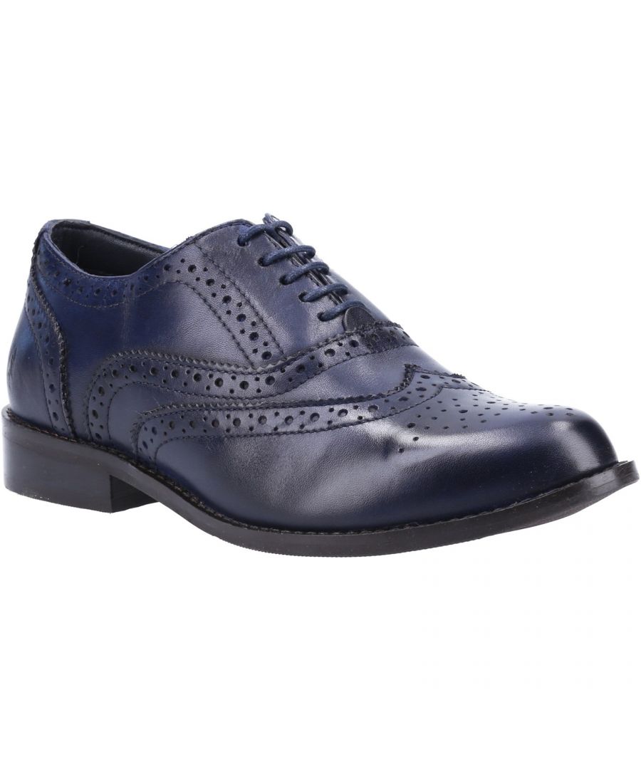 Image for Hush Puppies Womens/Ladies Natalie Lace Up Leather Brogue Shoe (Navy)