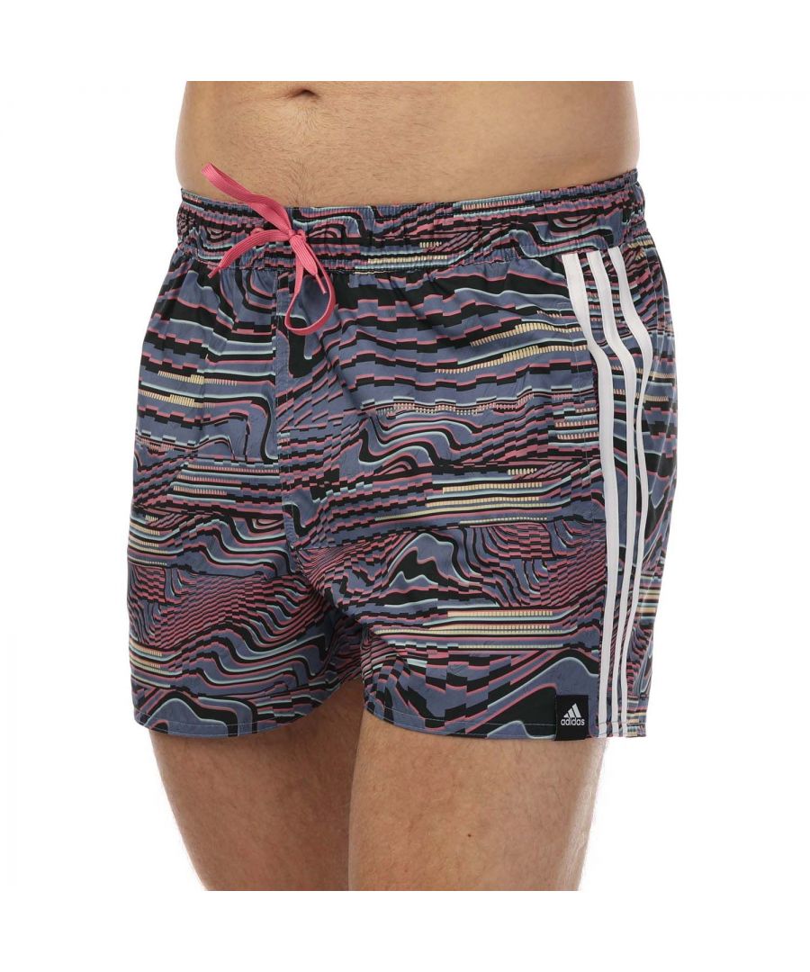 Mens adidas Watersworld Graphic Swimming Shorts in blue.- Velcro fly with front tie.- Zip pocket.- Lightweight quick-drying fabric with a water-repellent finish.- Woven badge branding.- 100% Polyester (Recycled). - Ref: GU0302