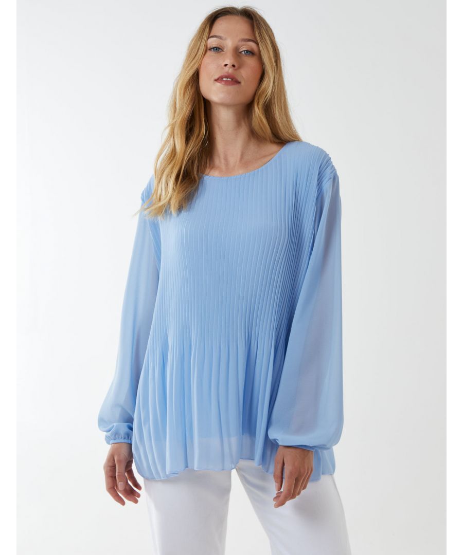Blue Vanilla Womens JOSEPHINE - Long Sleeve Pleated Top - One Size