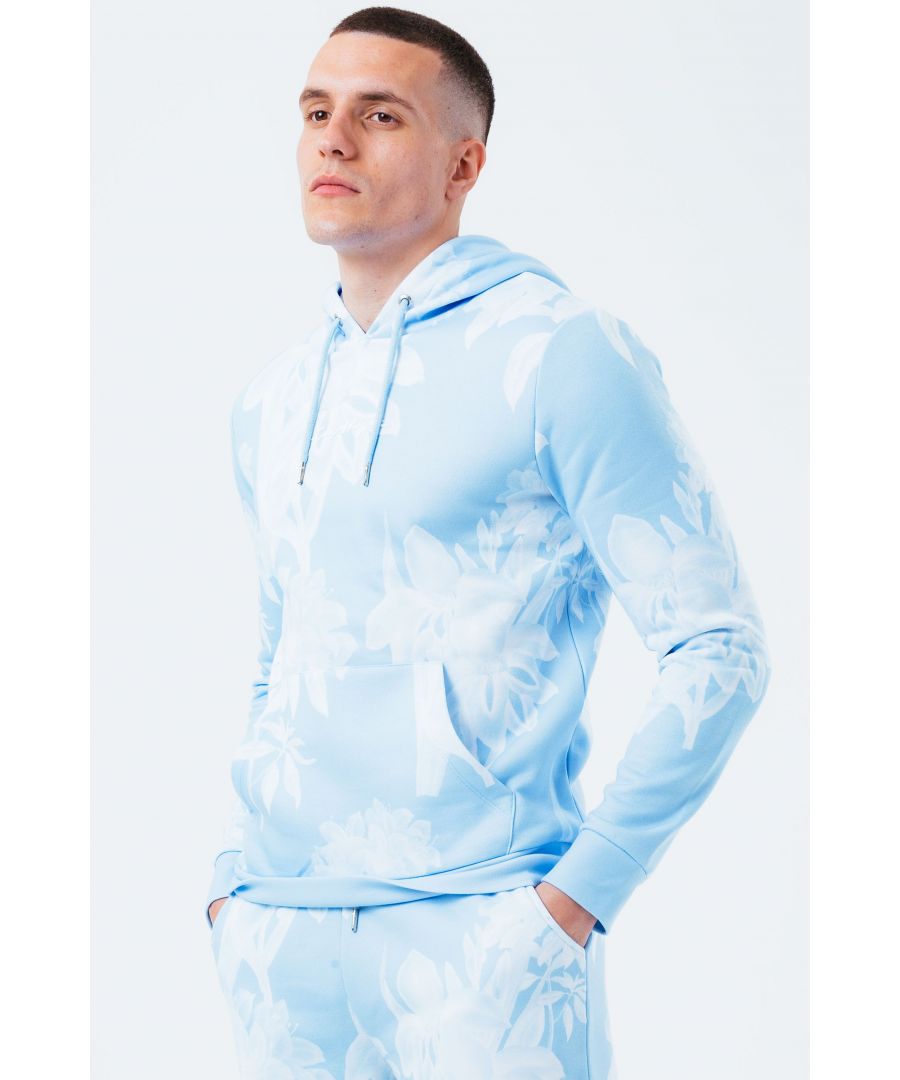 The HYPE. Blue Palm Men's Pullover Hoodie is a new go-to everyday essential . Designed in an on-trend hoodie silhouette, with a fixed hood, kangaroo pocket, elasticated hem and ribbed cuffs for a snug feel. Finished with the signature just hype logo embroidered on the front. Machine wash at 30 degrees.