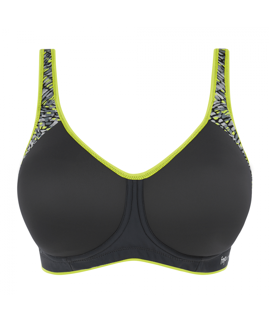 Freya Womens Active Sonic Underwired Spacer Sports Bra - Charcoal Nylon - Size 40B