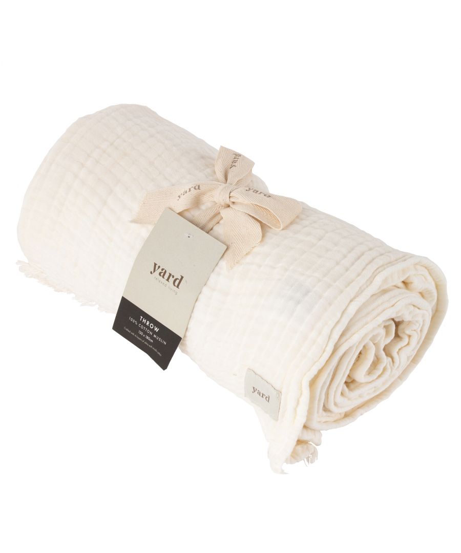 Our Lark throw is perfect for luxury lounging or draping over the bed or sofa for a relaxed and airy look. Crafted from four layers of ultra-soft cotton muslin and finished with an understated frayed edge on two sides, for instant cosiness, comfort and style. This design is available in two sizes, a standard size, and a larger, oversized throw, for even more effortless décor on your soft furnishings.