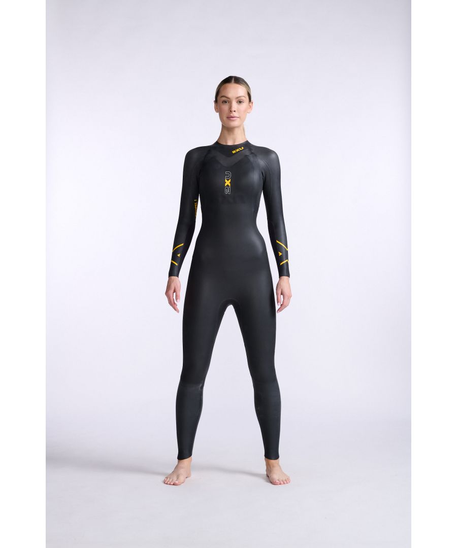 2Xu Womens P:1 Propel Wetsuit Black/Ambition - Yellow/Black Sponge Rubber - Size X-Large