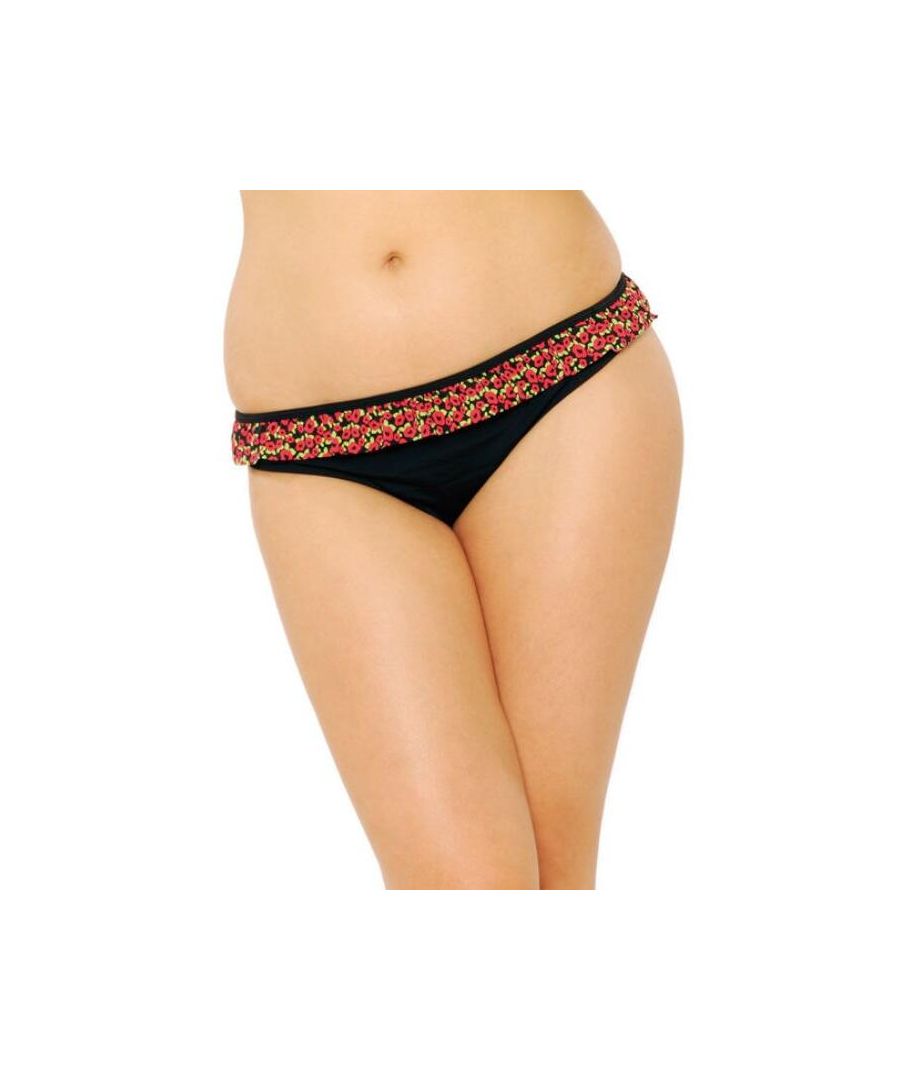 Curvy Kate Womens Flirt Skirted Bikini Brief - Black - Size Medium