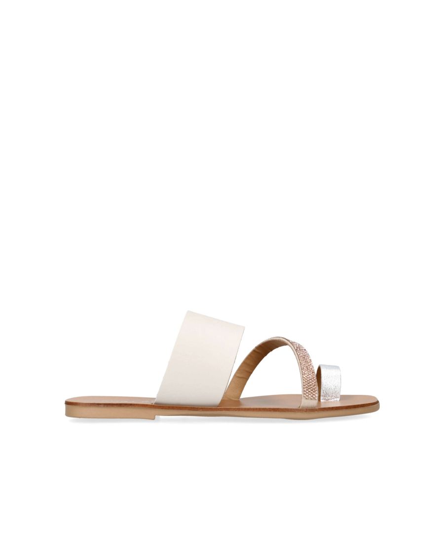 The KGL Dawn features an upper with with bone leather, crystal and metallic straps.