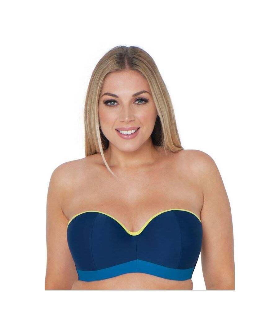 Curvy Kate Womens Maya Bandeau Bikini Top - Blue - Size 32DD