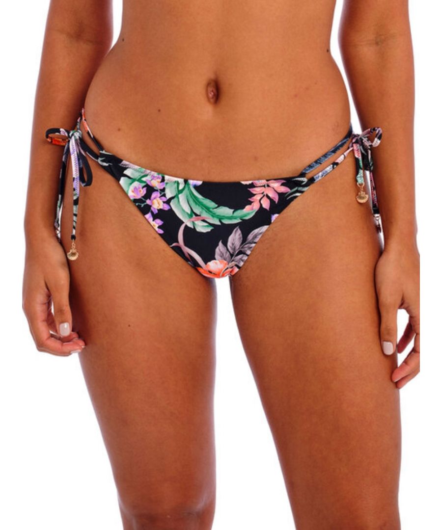 Freya Womens Kamala Bay Tieside Bikini Brief - Black Polyamide - Size Medium