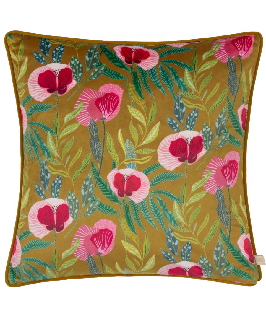Wylder Nature House of Bloom Poppy Feather Filled Cushion - Yellow - One Size