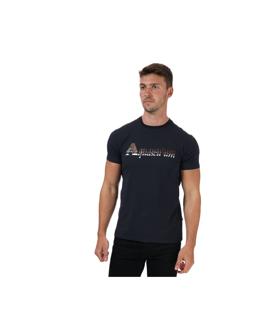 Aquascutum T-shirt voor heren, marineblauw