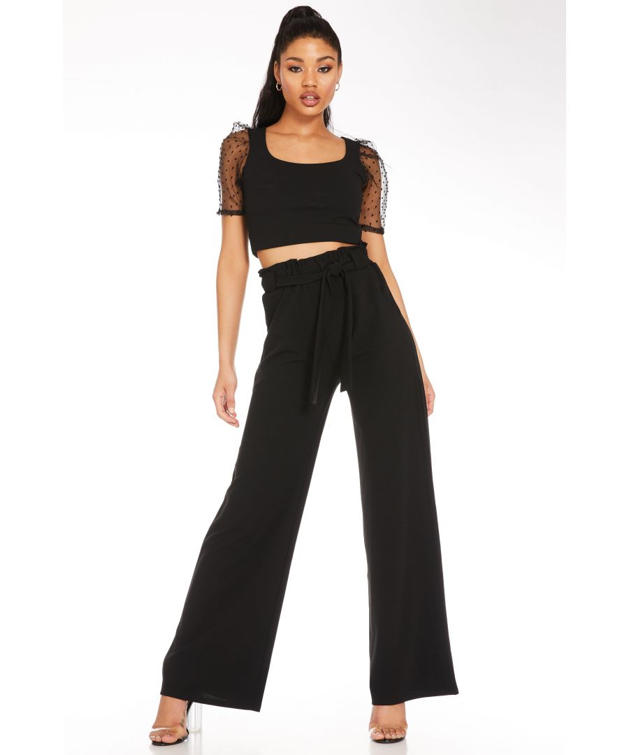 Black High Waist Palazzo Trousers