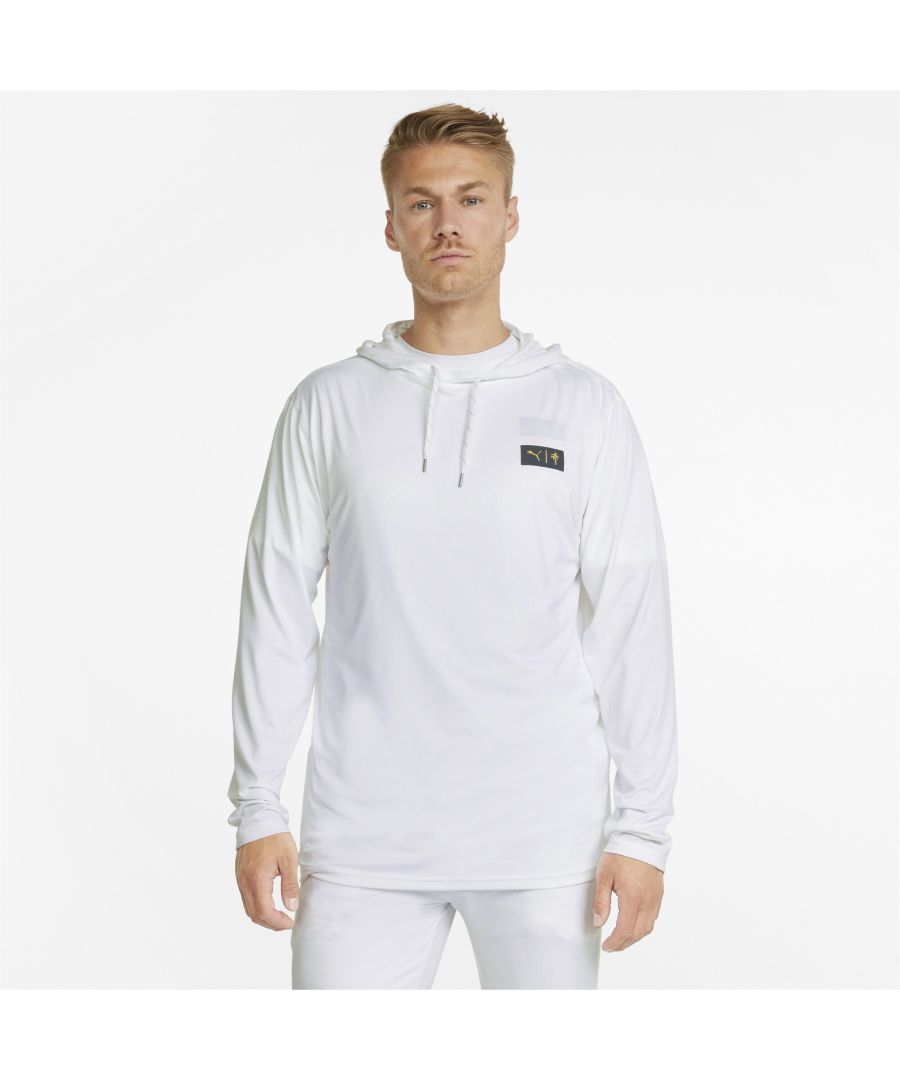 PRODUCT STORY Sport a timeless look in this slick, understated hoodie. With a sleek silhouette and subtle branding details, it’s an iconic outer layer for golf days. What’s more, dryCELL moisture wicking guarantees fresh, comfortable all-day wear, while fabrication using recycled materials makes for eco-friendly fashion you can flaunt with pride. FEATURES & BENEFITS : dryCELL: PUMA's designation for moisture-wicking properties that help keep you dry and comfortable Contains Recycled Material: Made with recycled fibers. One of PUMA's answers to reduce our environmental impact. DETAILS : Hood with drawcord for an adjustable fit PUMA x PTC co-branded label at left chest