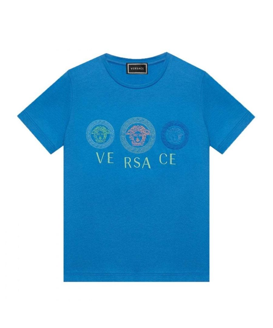 Image for Versace Boys Triple Medusa T-shirt Blue