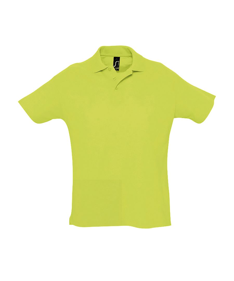 SOLS Mens Summer II Pique Short Sleeve Polo Shirt (Apple Green) - Size Large