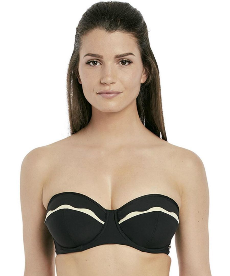 Fantasie Womens 6236 Sainte Maxime Underwired Bandeau Multiway Bikini Top - Black - Size 30E