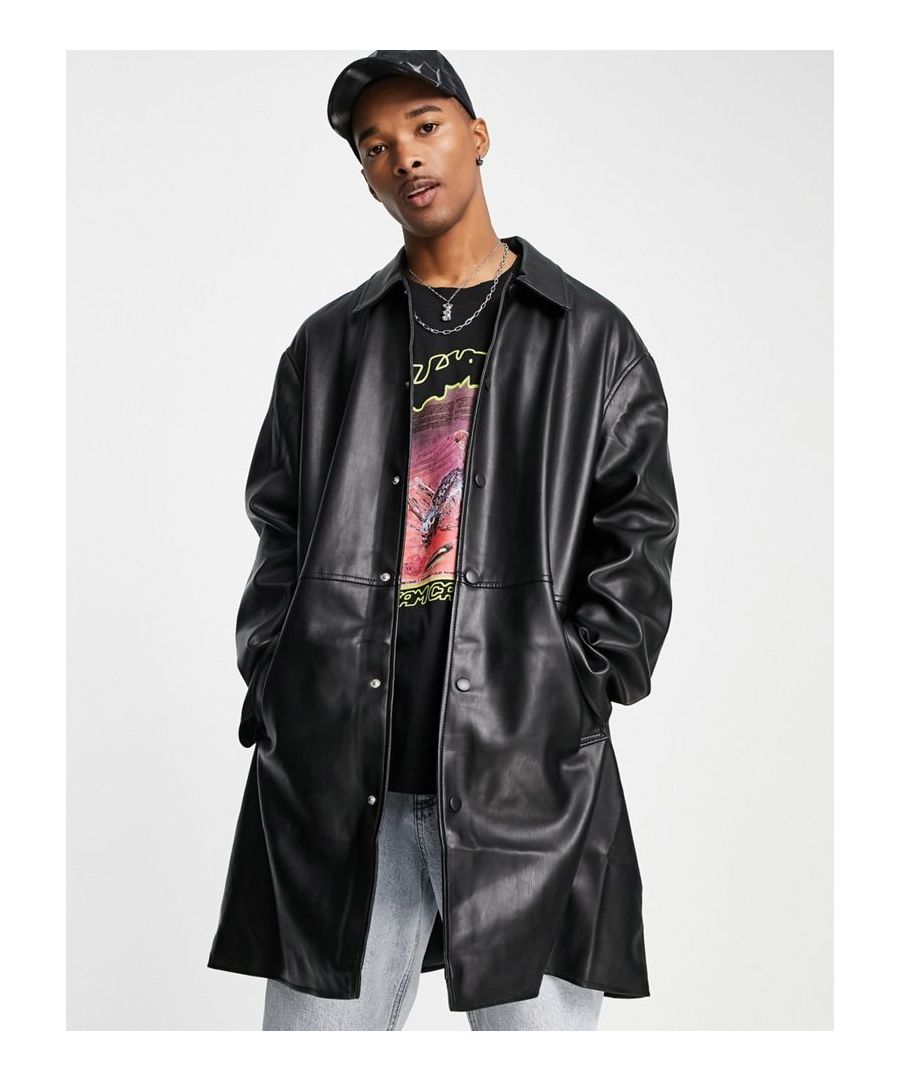 Coats by ASOS DESIGN That new-coat feeling Spread collar Press-stud placket Side pockets Longline cut Regular fit Sold by Asos