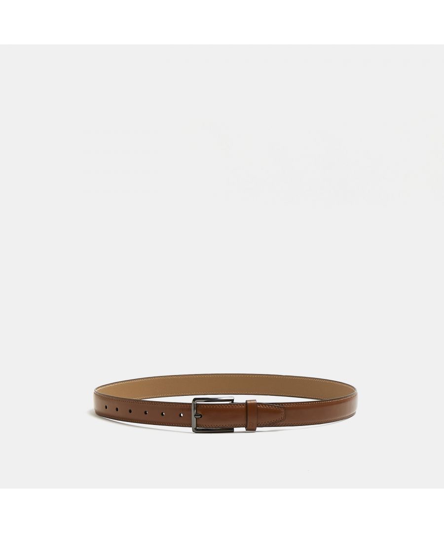 > Brand: River Island> Department: Men> Material: Polyurethane> Material Composition: 100% Polyurethane> Type: Belt> Style: Dress Belt> Pattern: Solid> Size Type: Plus> Season: SS22> Features: Buckle