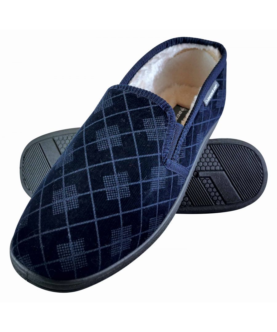 British Designed Dunlop Men's Stylish Memory Foam Slip On Mule Outdoor Slippers 