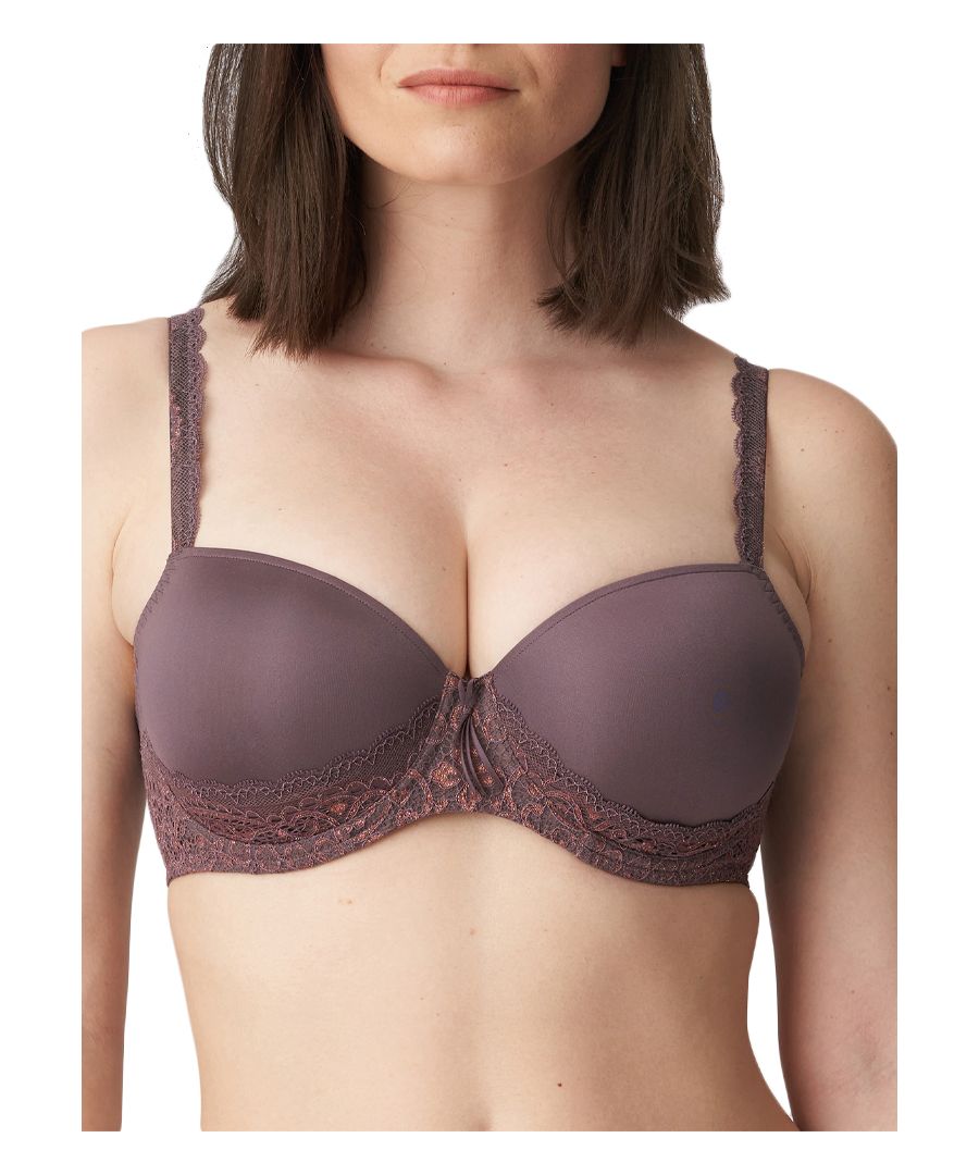 Combining the delicate look of a bralette and the support of a bra - this balcony bra is a trendy must-have in all lingerie collections. Underwiring for uplift and support, this non padded bra features slightly sheer lace, with an additional panel in the cup for additional support. Hook and eye fastening and adjustable straps for the perfect fit.