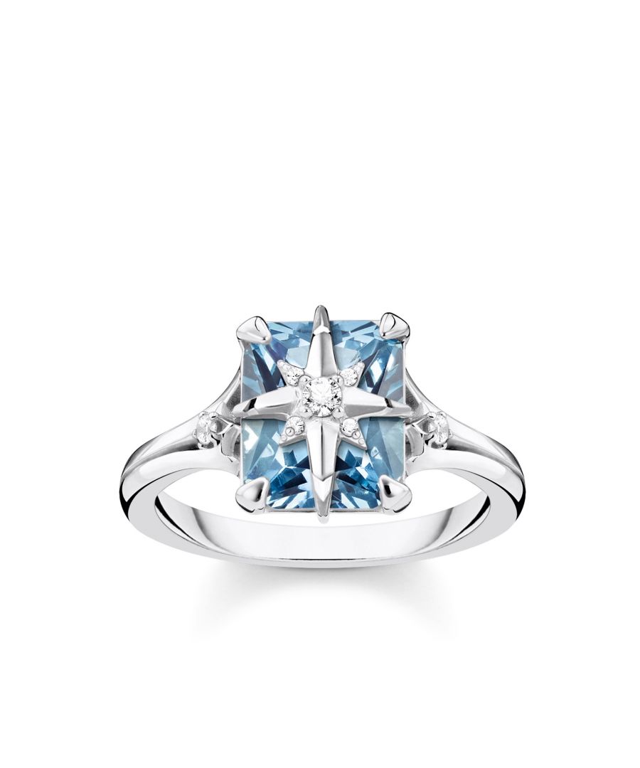 Thomas Sabo Womens Women´s Ring Blue Stone With Star - Silver - Size M
