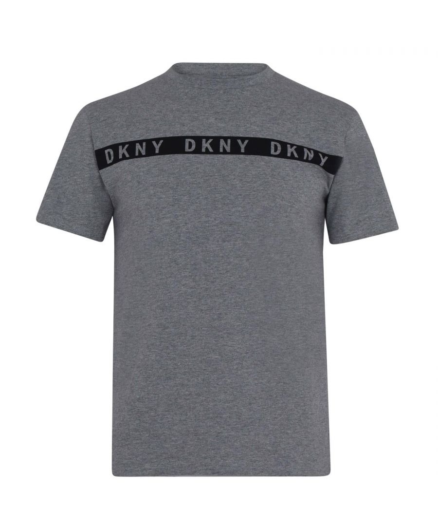Mens DKNY Jaguar T- Shirt in grey.-  Crew neck.- Short sleeves.- Branded panel to chest.- Lounging done right.- Regular fit.- 100% Cotton.  Machine washable.- Ref: N56711