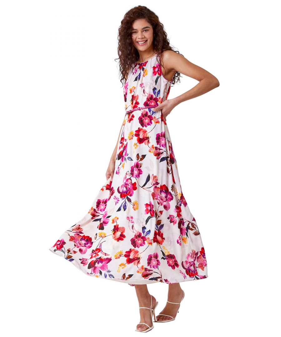 Floral Belted Maxi Dress