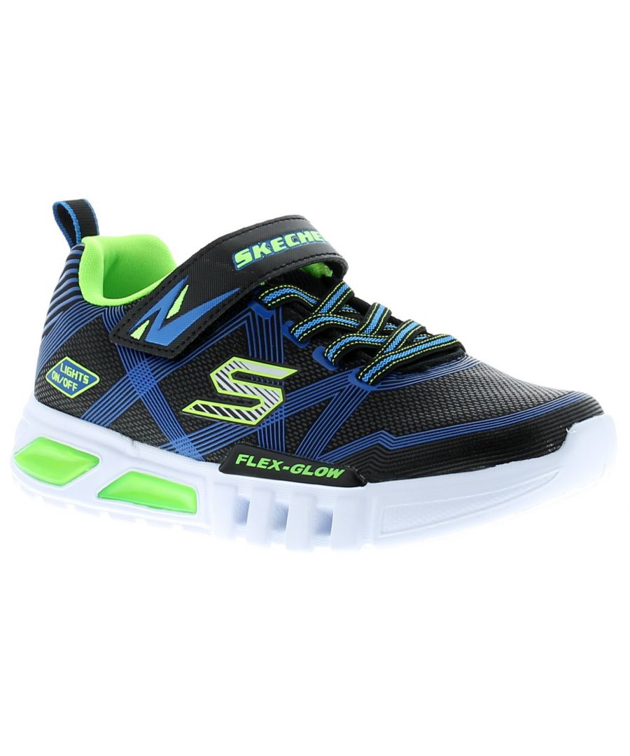 Image for Skechers Flex Glow Younger Boys Trainers black