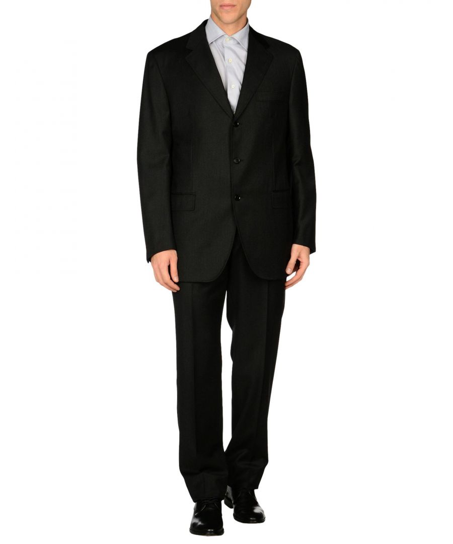 cool wool, no appliqués, solid colour, lapel collar, single-breasted , 3 buttons, single chest pocket, multipockets, pocket with flap, long sleeves, lined interior, two inside pockets, dual back vents, straight leg cut, mid rise, button, zip