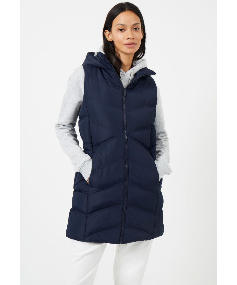 Gevoerde bodywarmer met capuchon