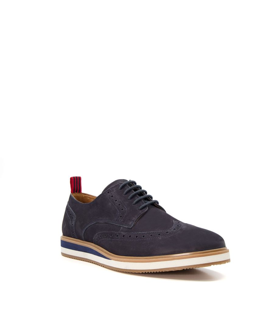 Dune London Mens BRITLE Casual Nubuck Lace-Up Shoes - Tan Leather (archived) - Size UK 9