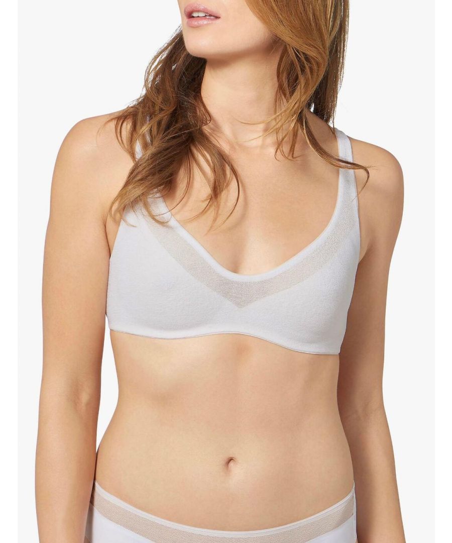 This soft bra is from the Oxygene Infinite range by Sloggi. It is ultra light and breathable thanks to its spacer material. Offering great freedom of movement thanks to the material being expandable in all directions. The seams are so thin meaning this bra feels amazing on the skin. Moulded cups offer a flattering silhouette. Pair with matching coordinates from the Oxygene Infinite range to complete this look.\n\nUltra light and breathable\nFreedom of movement\nThin seams\nFeels great on the skin\nMoulded cups\nMatching coordinates available\nComposition: 59% Polyester | 29% Polyamide | 12% Elastane\n\nListed in UK Sizes