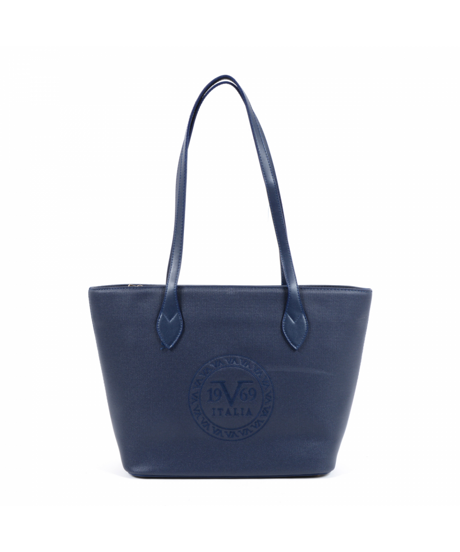 By Versace 19.69 Abbigliamento Sportivo Srl Milano Italia - Details: 3301 NAVY BLUE - Color: Dark Blue - Composition: 100% SYNTHETIC LEATHER - Made: TURKEY - Measures (Width-Height-Depth): 40x25x15 cm - Front Logo - Two Handles - Logo Inside - Two Inside Pocket