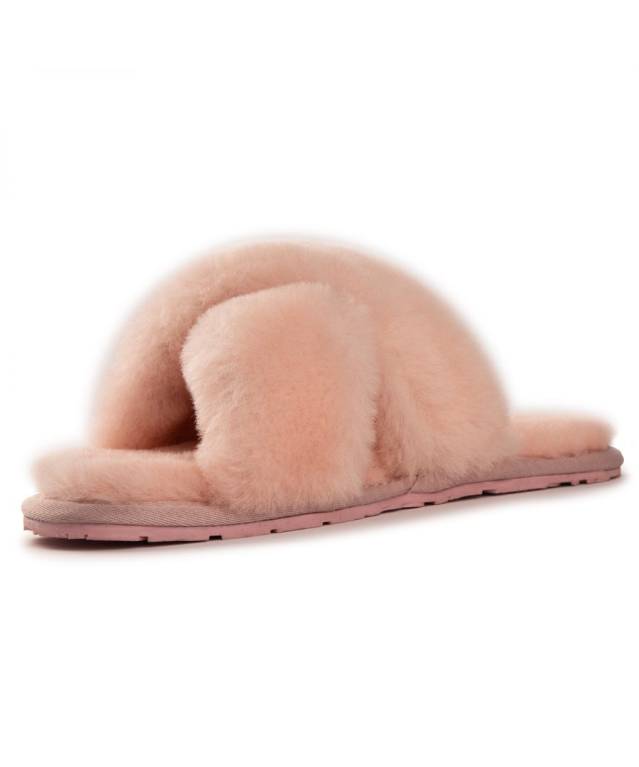 Soft premium genuine Australian Sheepskin wool upper \n Easy to slide on footwear used in any weather \n Full premium sheepskin insole \n Cross over style strap giving a great fit \n Soft Rubber outsole – highly durable and lightweight \n Stylish, Fluffy and cosy all at the same time \n 100% brand new and high quality, comes in a branded box, suitable for gifting