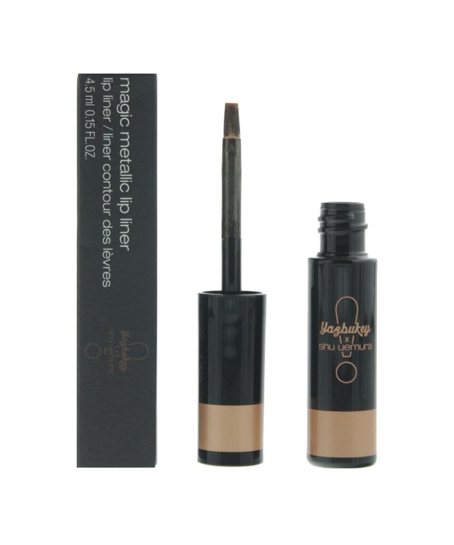 Shu Uemura Magic Metallic Lip Liner is created in a collaboration between Shu Uemura and the designer Yazbukey. The product has a creamy, smooth texture that glides on easily. It is designed to be long-lasting and resistant to smudging, which helps to create a defined and polished lip look. It can be used to outline the lips or fill them in completely for a matte finish.