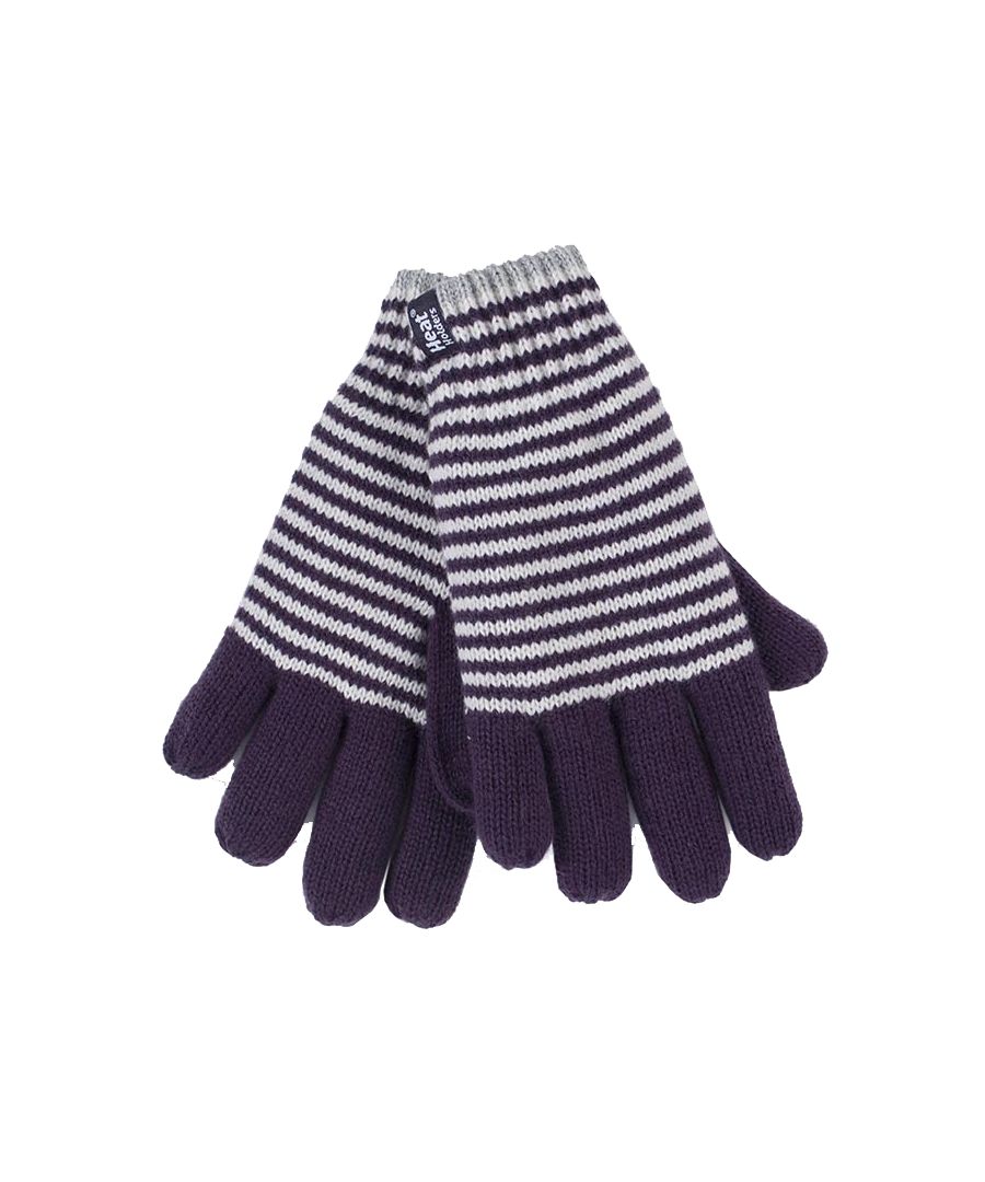 Image for Heat Holders - Women's Striped Fleece Lined Thermal Gloves