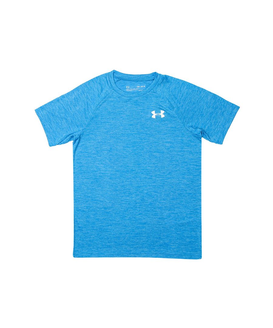 Image for Boy's Under Armour Junior UA Tech Reflective Wordmark T-Shirt in Blue