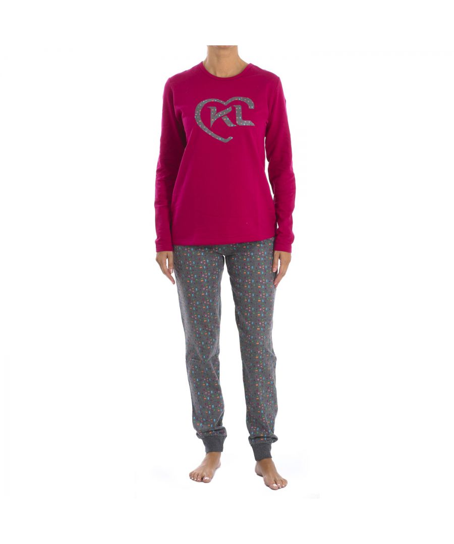Kisses&Love Womens Winter Pajamas KL45223 - Pink Cotton - Size X-Large | Kisses&Love Sale | Discount Designer Brands