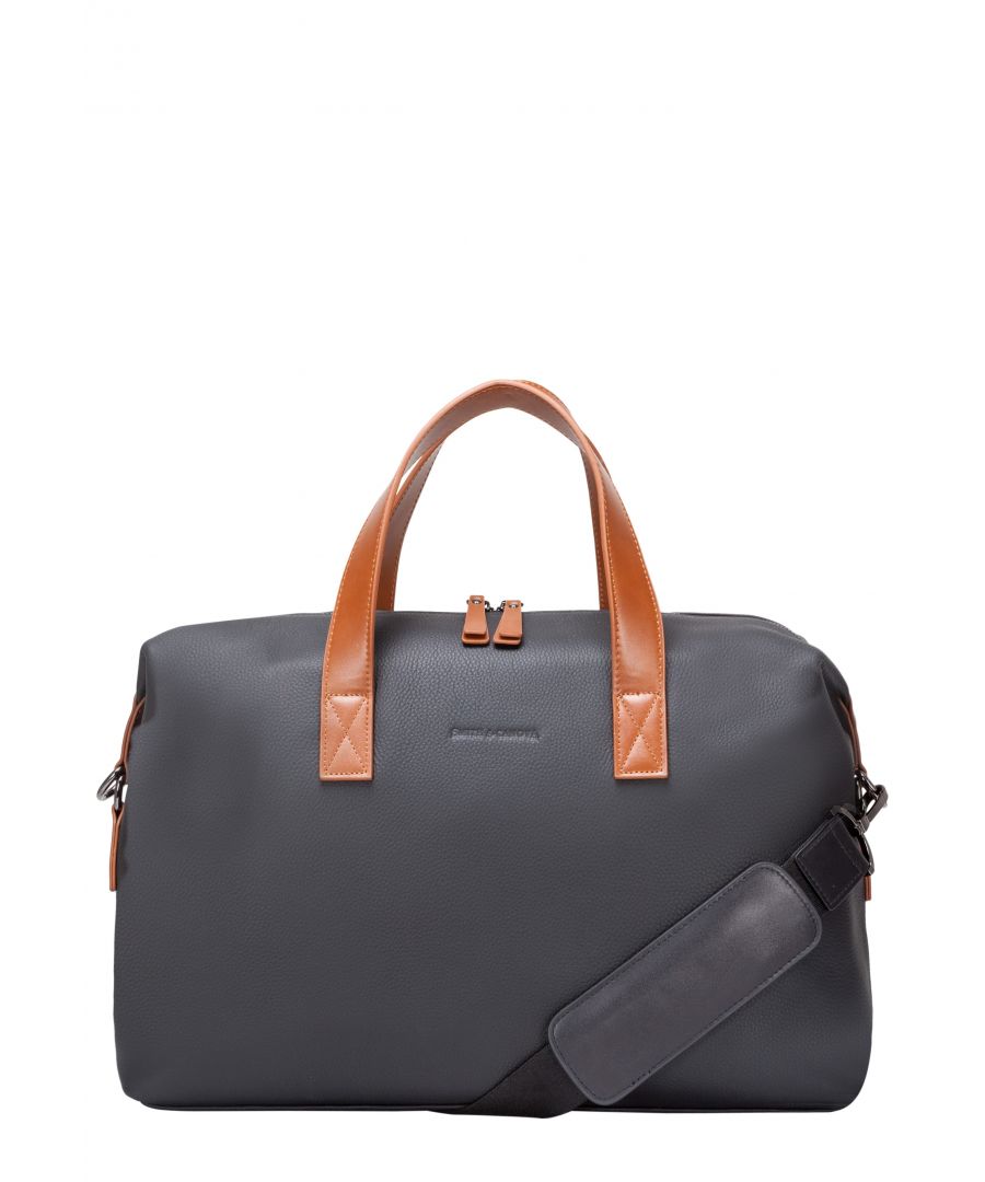 Image for SOFT GRAIN LEATHER TWO-TONE HOLDALL