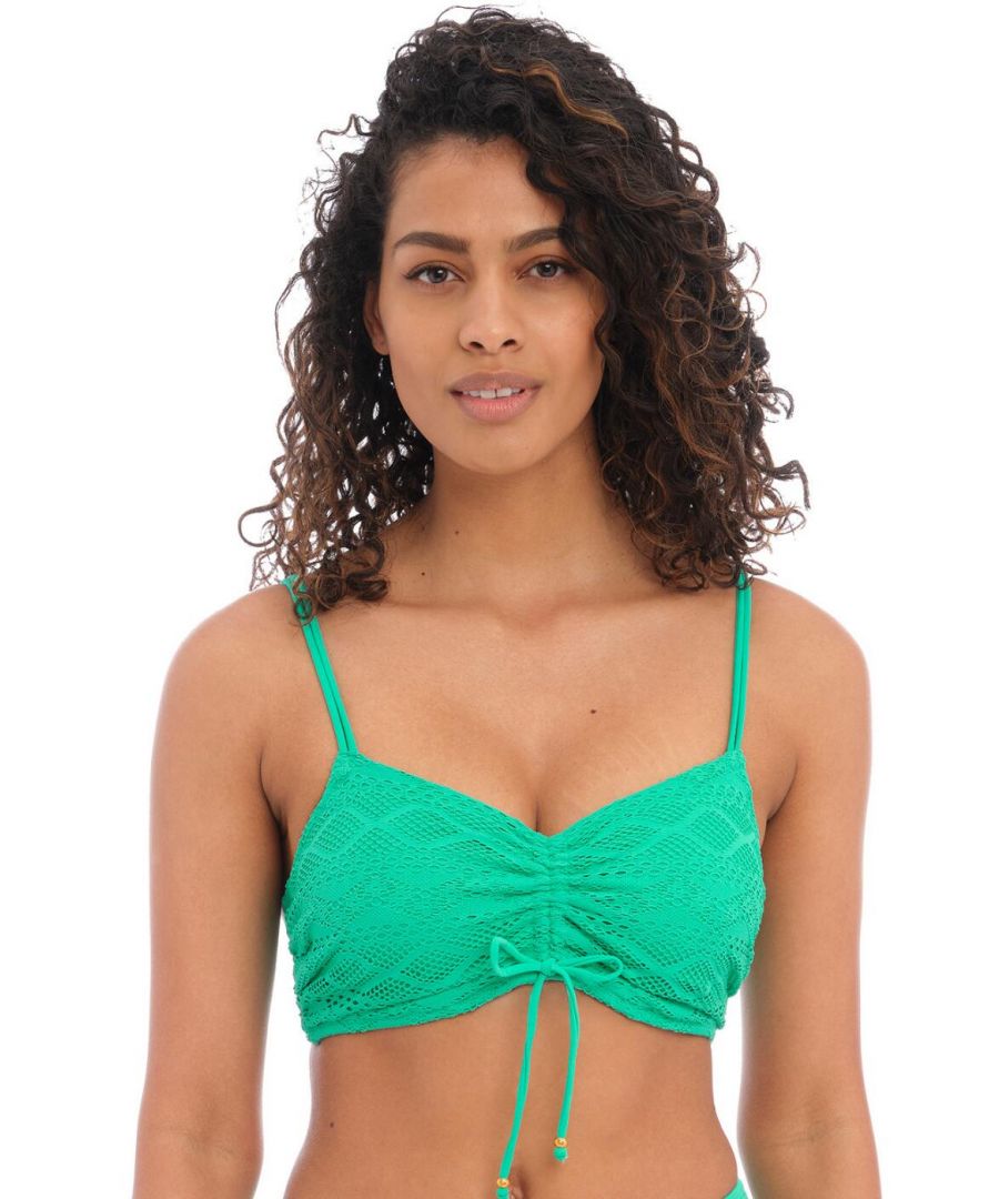 Freya Womens 4000 Sundance Bralette Bikini Top - Green Elastane - Size 38D