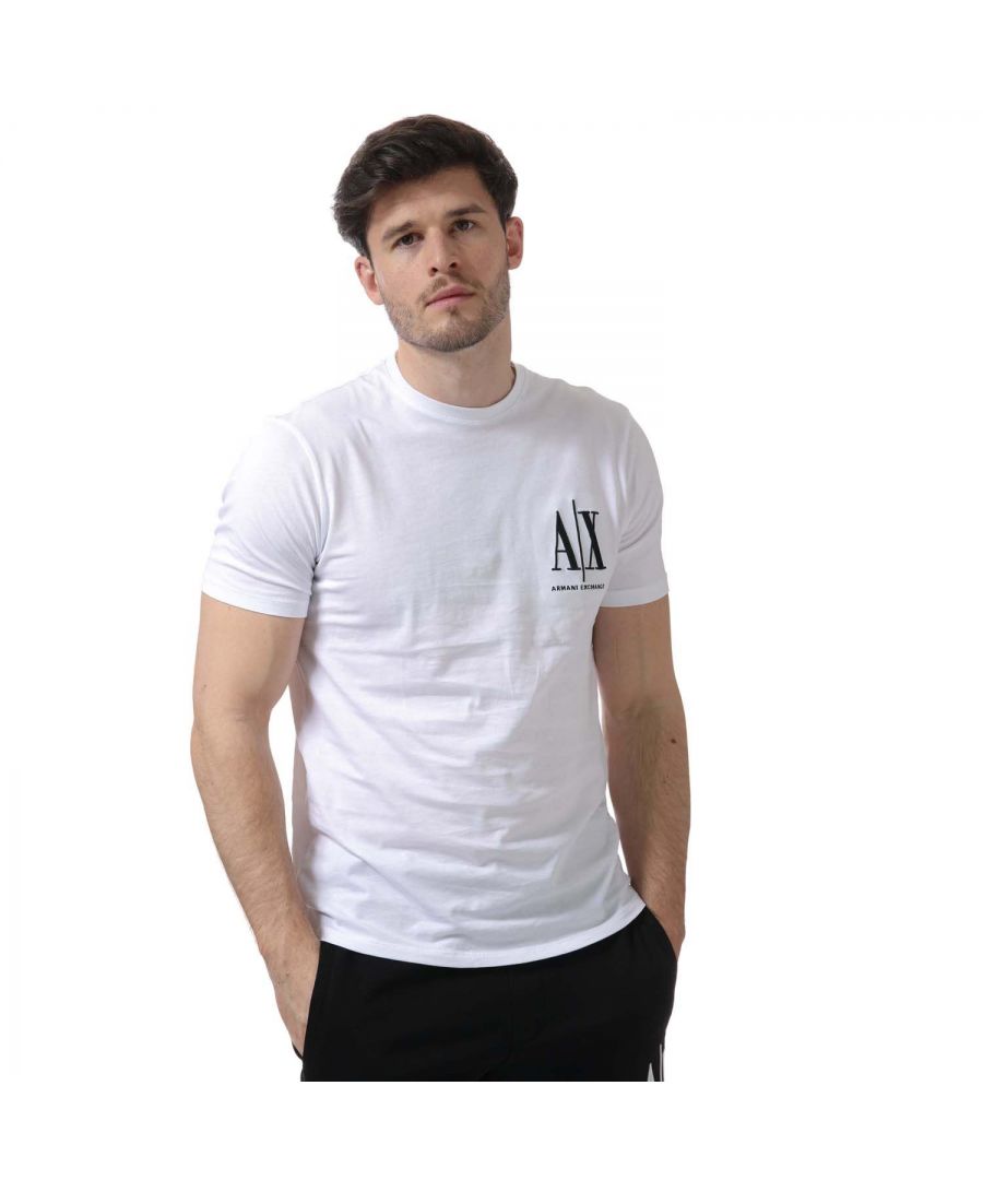 Armani Exchange Icon Logo T-Shirt voor heren, wit