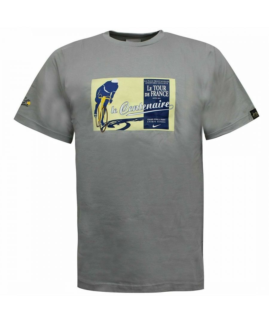 Nike Le Tour De Fance Short Sleeve Crew Neck Grey Mens T-Shirt 113378 082